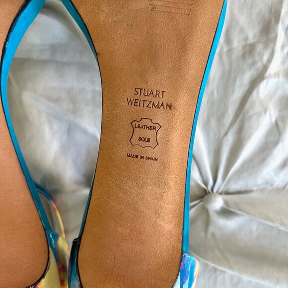 Stuart Weitzman Leather Tie Dye Heels - Picture 8 of 9